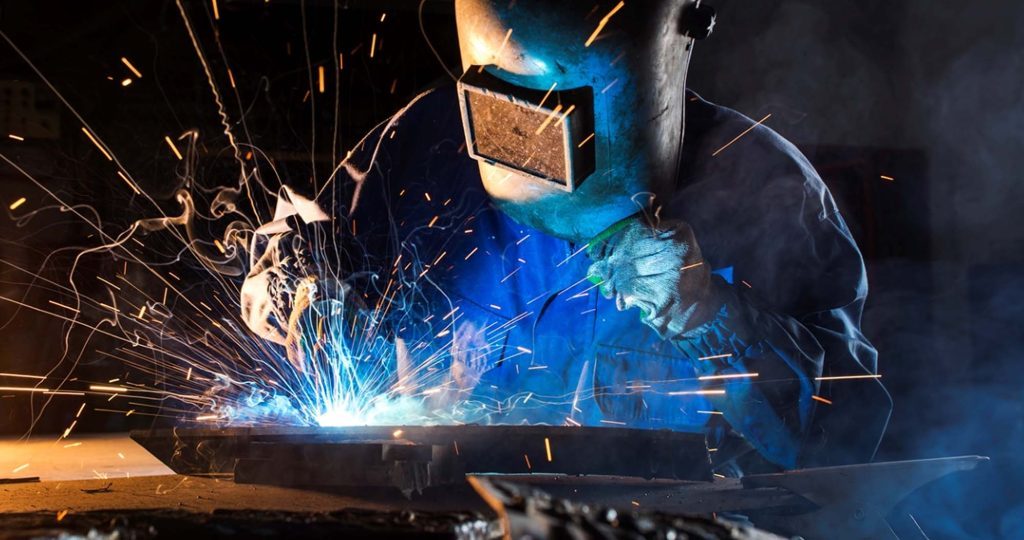 A welder using TIG